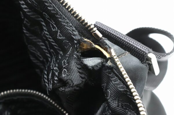 11860593 4 Prada Shoulder Bag Diagonal Nylon Leather Nero