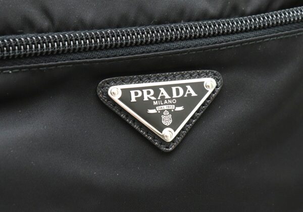 11860712 7 Prada Nylon Leather Crossbody Shoulder Bag Black