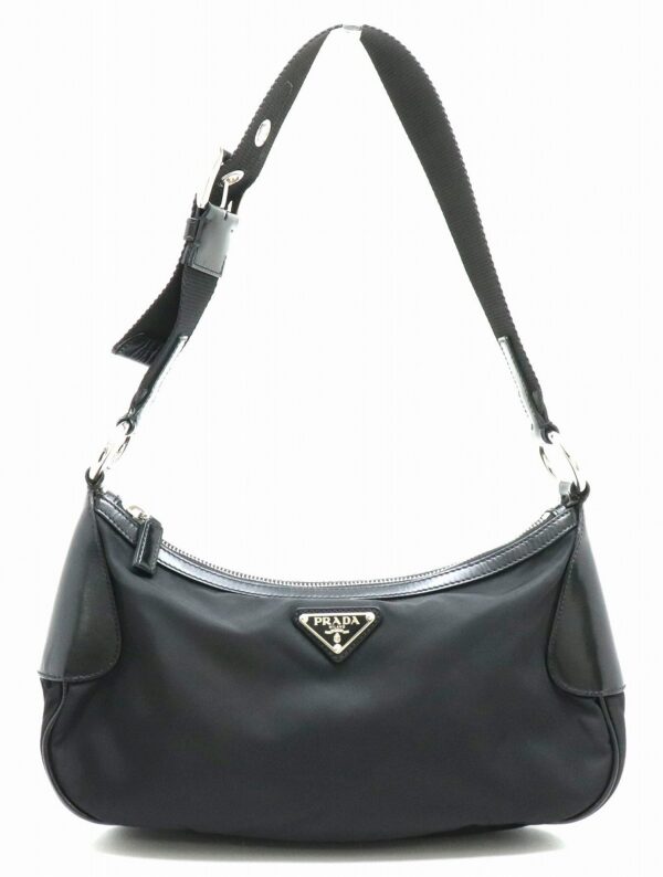 11861485 Prada Shoulder Bag Nylon Leather Nero Black