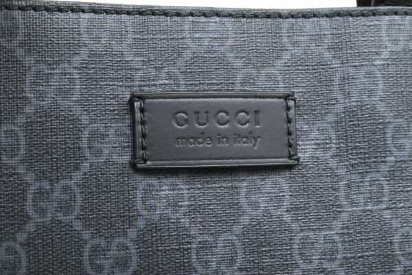 11861629 8 Gucci GG Supreme Webline Tote Bag Leather Dark Gray