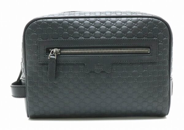 11861635 Gucci Micro Guccisima Clutch Bag Leather Black