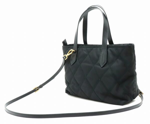 11870127 1 Prada Handbag 2WAY Diagonal Stitching Nylon Leather Nero Black