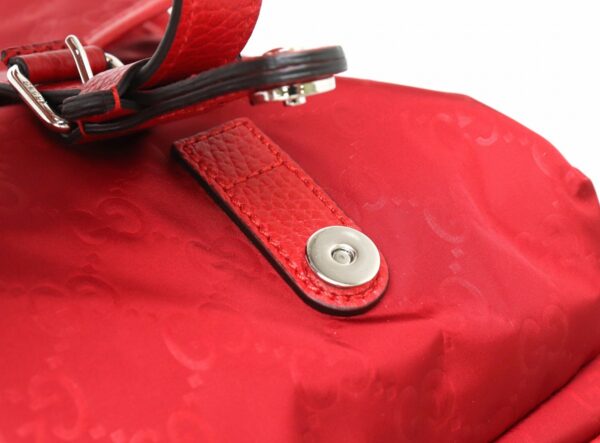 11870136 5 Gucci GG Nylon Shoulder Bag Leather Red