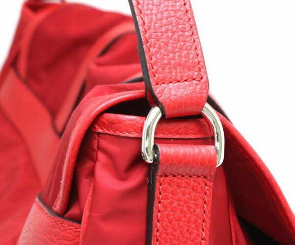 11870136 6 Gucci GG Nylon Shoulder Bag Leather Red