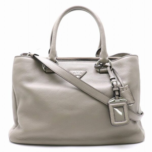 11870664 Prada 2WAY Shoulder Bag Soft Calf Leather Argilla Greige