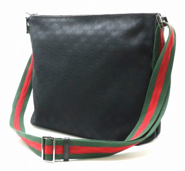 11870692 1 Gucci GG Sherry Line Shoulder Bag Black Red Green