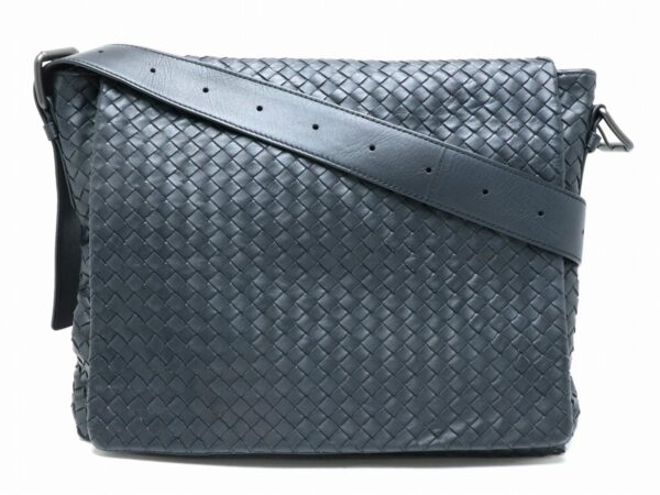 11870790 Bottega Veneta Intrecciato Messenger Bag Shoulder Bag Dark Navy