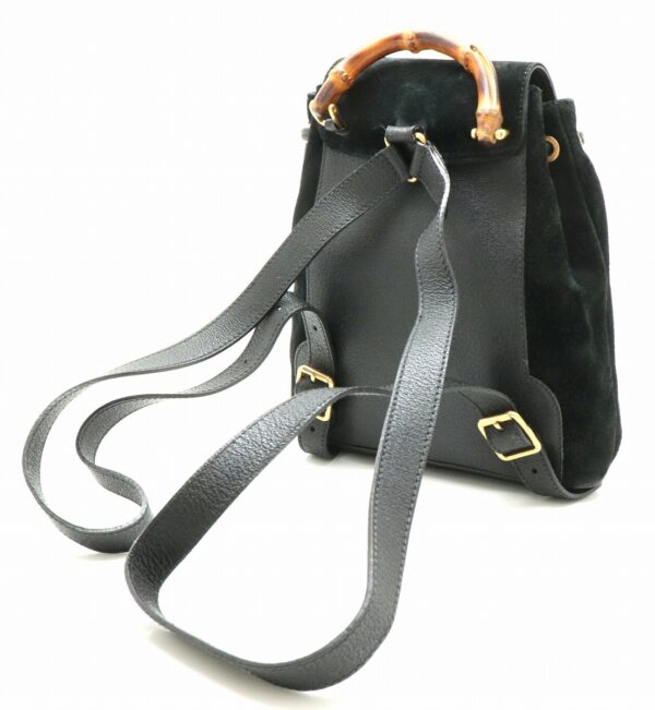 11870811 1 Gucci Bamboo Rucksack Suede Leather Black