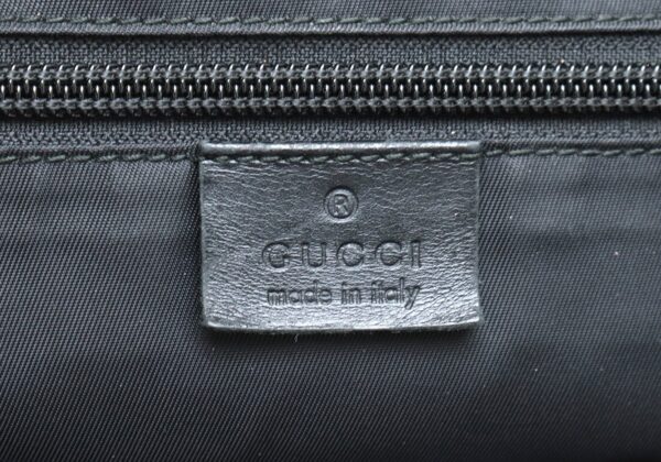 11870921 8 Gucci Sherry Line Webbing Rucksack Parama Leather Black