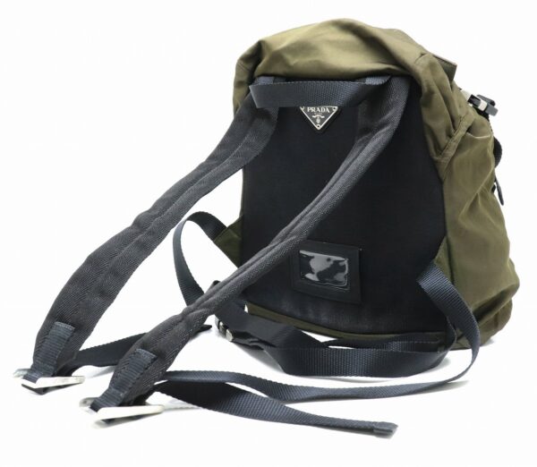 11871124 1 Prada Backpack Rucksack Nylon Leather Black Khaki