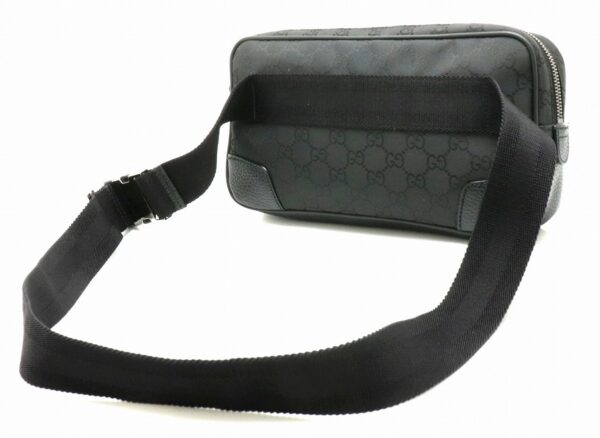 11880094 1 Gucci GG Nylon Body Bag Waist Bag Leather Black