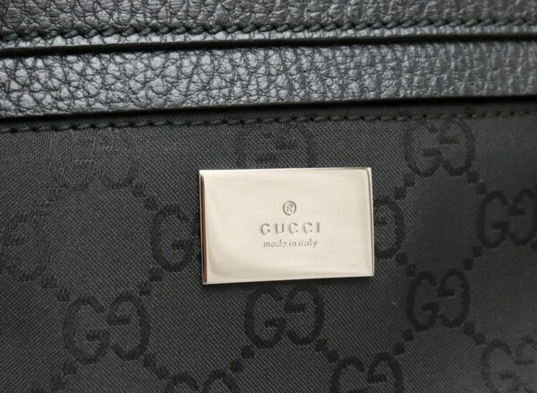 11880094 7 Gucci GG Nylon Body Bag Waist Bag Leather Black