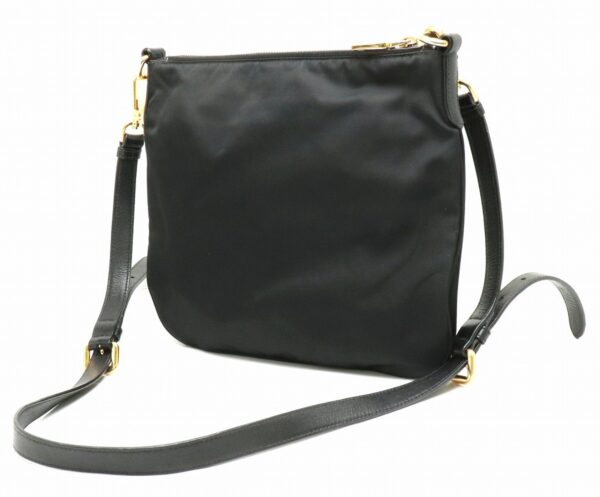 11880106 1 Prada Shoulder Bag Diagonal Nylon Leather Black