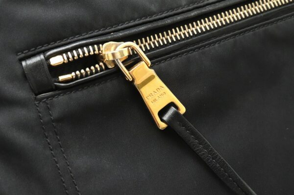 11880106 5 Prada Shoulder Bag Diagonal Nylon Leather Black