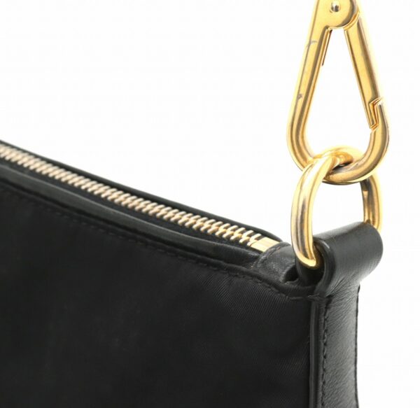 11880106 6 Prada Shoulder Bag Diagonal Nylon Leather Black