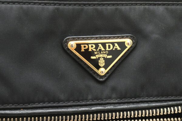 11880106 8 Prada Shoulder Bag Diagonal Nylon Leather Black