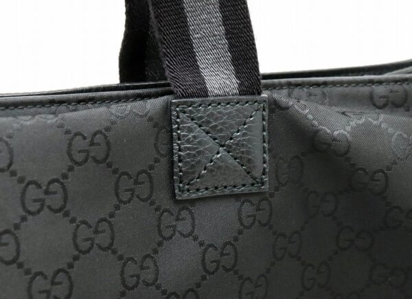 11880909 6 Gucci GG Nylon Tote Bag Shoulder Bag Nylon Leather Black