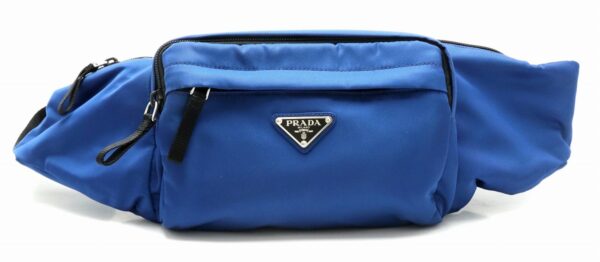 11881010 Prada Tessuto Montagn Waist Bag Nylon Bluette Blue