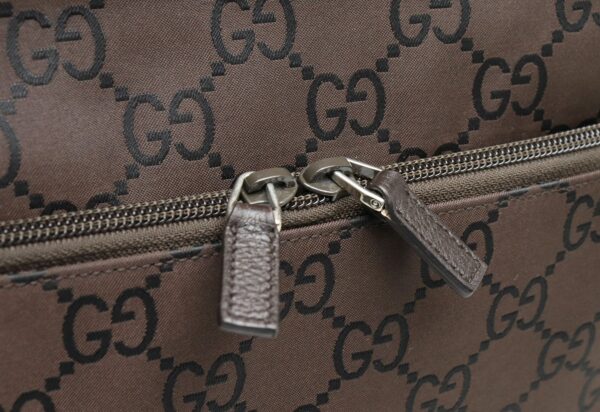 11881420 5 Gucci GG Nylon Shoulder Bag Nylon Leather Brown