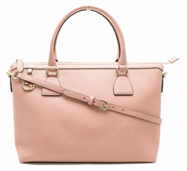 11881447 Gucci Leather Tote Bag 2way Shoulder Bag Pink