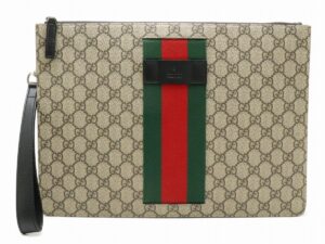 11890555 Gucci Print Leather Waist Pouch Ivory