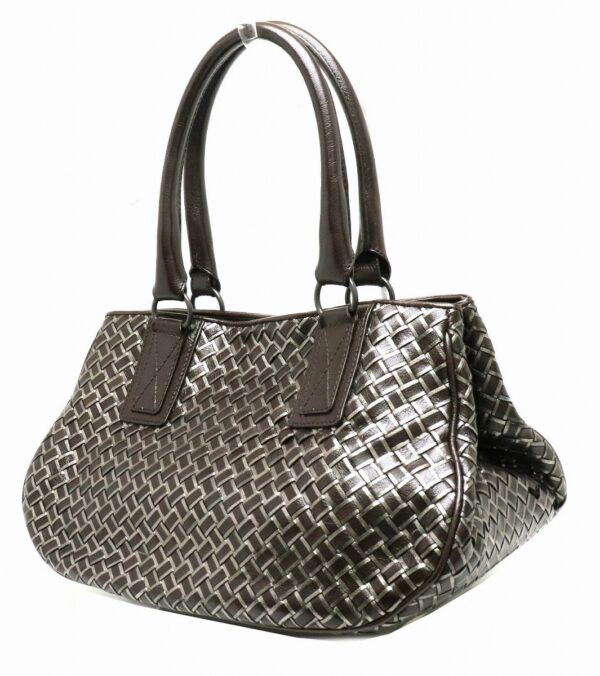 11890634 1 Bottega Veneta Intrecciato Handbag Leather Brown Silver