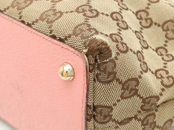 11890821 2 Gucci GG Mini Tote Bag Leather Khaki Beige Pink