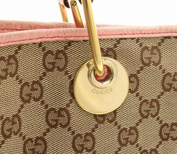 11890821 6 Gucci GG Mini Tote Bag Leather Khaki Beige Pink