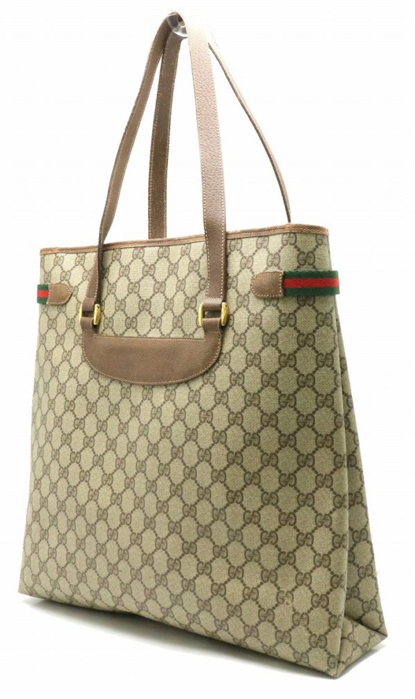 11890839 1 Gucci Gucci Sherry Line Tote Bag Leather Khaki Beige Brown