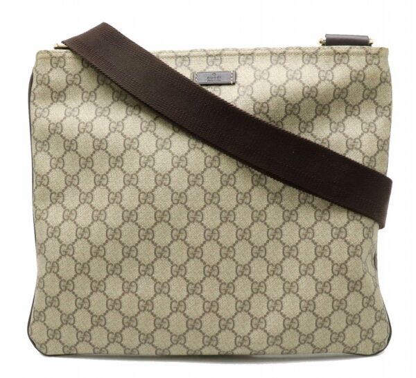 11890846 Gucci GG Supreme GG Plus Shoulder Bag Leather Khaki Beige Brown