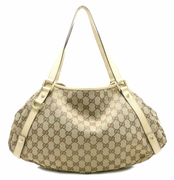 11891010 Gucci GG Shoulder Bag Leather Khaki Beige