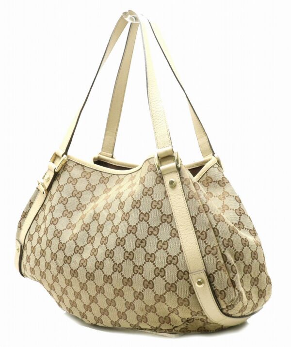 11891010 1 Gucci GG Shoulder Bag Leather Khaki Beige