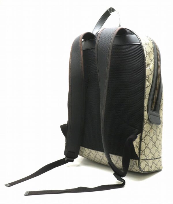 11891305 1 Gucci GG Supreme Snake Backpack Leather Khaki Beige Black