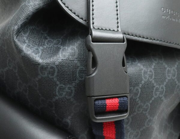 11891311 5 Gucci Soft GG Supreme Backpack Leather Black Gray Red Navy