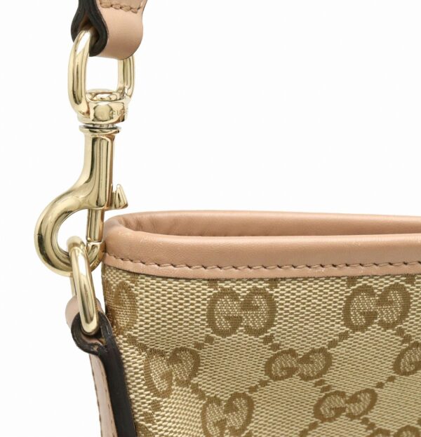 11891342 6 Gucci GG Shoulder Bag Leather Khaki Beige Pink Beige