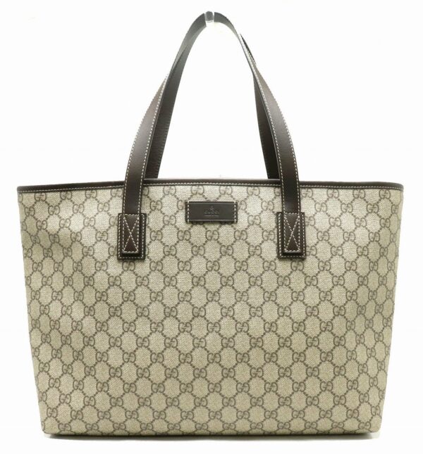 11891676 Gucci GG Supreme GG Plus Tote Bag Leather Khaki Beige Brown