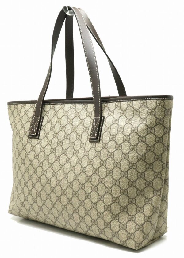 11891676 1 Gucci GG Supreme GG Plus Tote Bag Leather Khaki Beige Brown