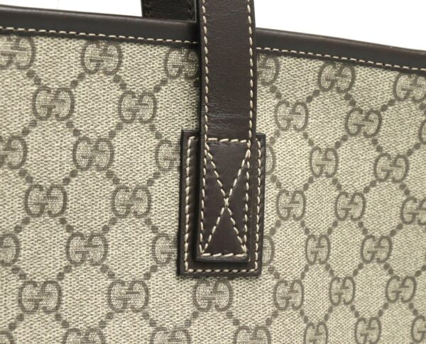 11891676 6 Gucci GG Supreme GG Plus Tote Bag Leather Khaki Beige Brown