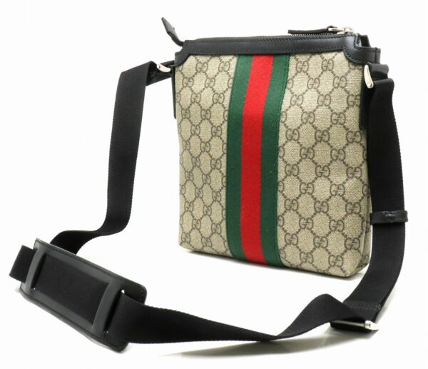 11891677 1 Gucci Web GG Supreme Sherry Shoulder Bag Leather Beige Black