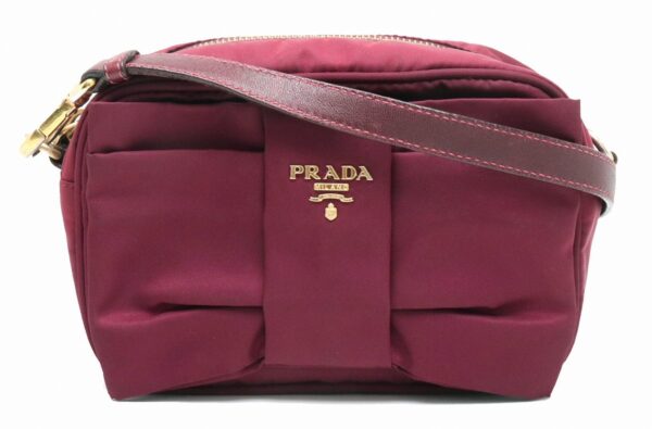 11900039 Prada Shoulder Pouch Nylon Leather Purple