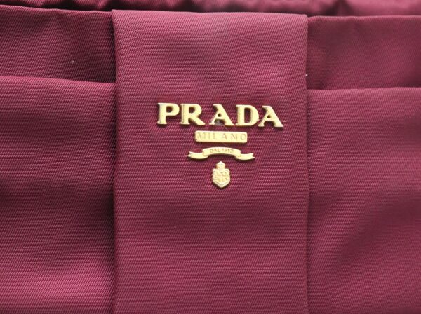 11900039 7 Prada Ribbon Shoulder Pouch Nylon Leather Purple