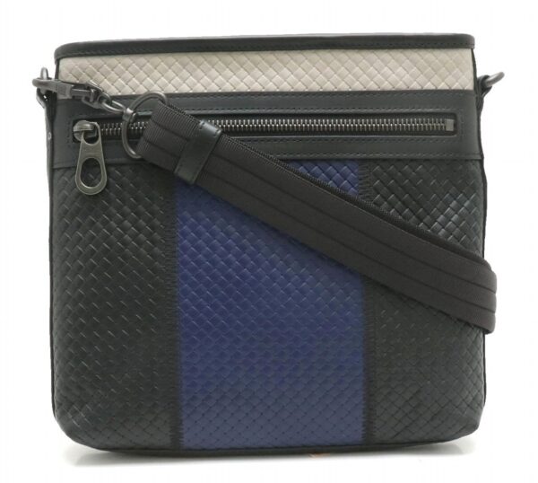 11900243 Bottega Veneta Intrecciato Messenger Bag Shoulder Bag Black