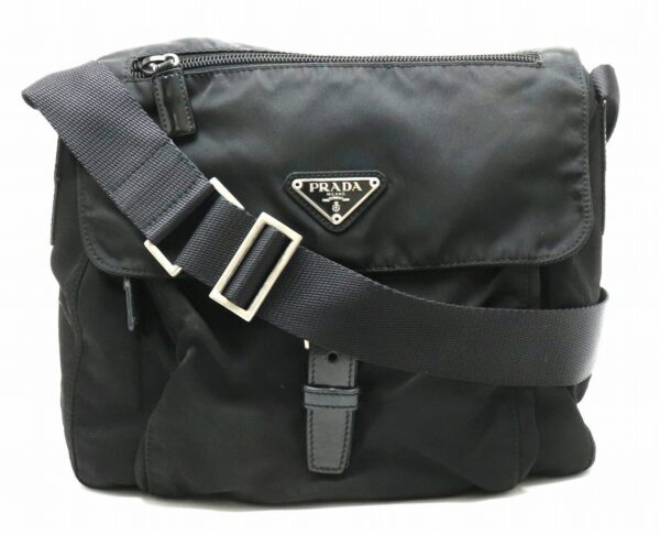 11900321 Prada Shoulder Bag Nylon Leather Nero Black