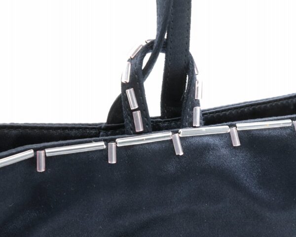 11900322 6 Prada Raso Ricamo Handbag Satin Canvas Bleu Blue