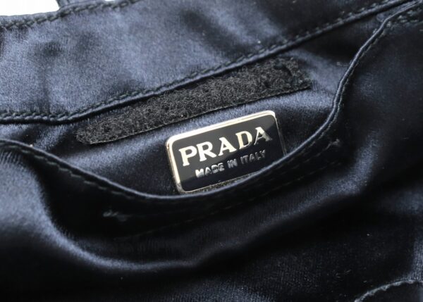 11900322 7 Prada Raso Ricamo Handbag Satin Canvas Bleu Blue