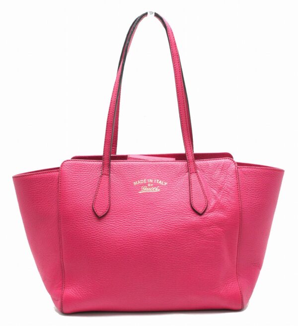 11901126 Gucci Swing Tote Bag Leather Pink