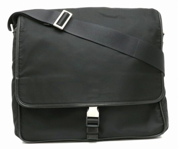 11901131 Prada Messenger Bag Crossbody Nylon Leather Nero Black