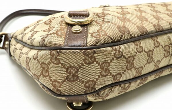 11901233 2 Gucci Abbey GG Shoulder Bag Leather Khaki Beige Brown