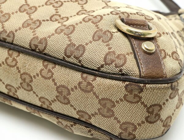 11901233 3 Gucci Abbey GG Shoulder Bag Leather Khaki Beige Brown