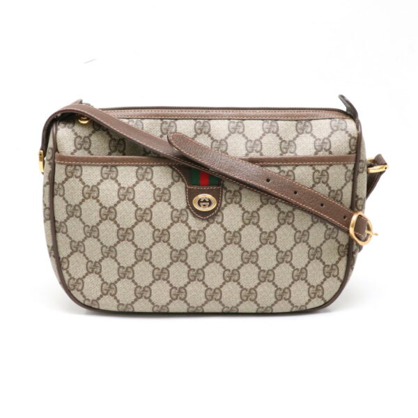 11901911 Gucci GG Plus Gucci Sherry Line Shoulder Bag Khaki Beige Brown